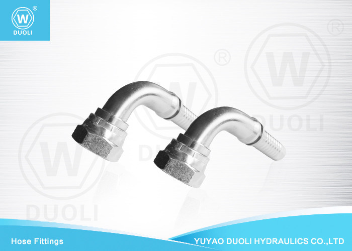 Carbon Steel 90 Degree Hydraulic Hose Fitting JIC Female 37° Cone Seat