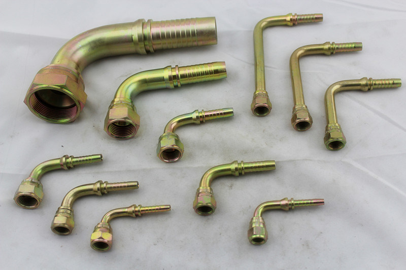 90 Degree Elbow SAE JIC Hydraulic Hose Fittings , Female Thread