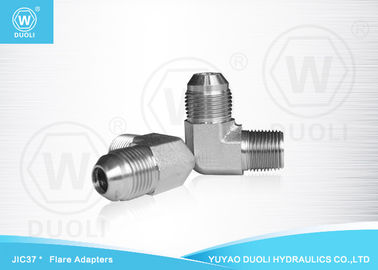37° Cone Hydraulic JIC Male Elbow Adapters , BSPT Male Hydraulic Flared Fittings