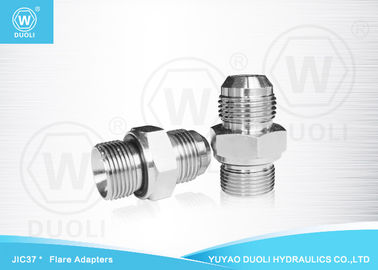 Hydraulic 37 Degree JIC Flare Fittings , BSP Male 60° Seat Captive Seal Pipe Fittings