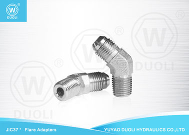 45° Elbow Male 37° Cone JIC Flare Fittings , NPT Male Flared Hydraulic Hose Accessories