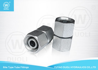 Straight Metric Thread Bite Type Tube Fitting , Hydraulic Pipe Coupling With Swivel Nut