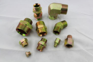 Hydraulic BSP Flare Fittings , Male Thread BSP To NPT Adapter Fittings