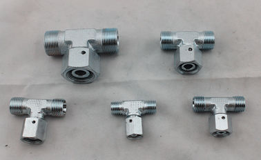 Metric Thread Bite Type Hydraulic Pipe Adapter Branch Tee Fittings With Swivel Nut L Series