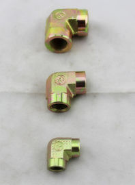 Yellow 90 Degree Elbow Female BSPT Pipe Fittings Hydraulic Hose End Fittings