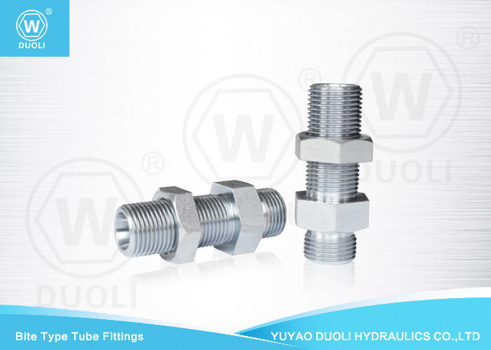 Bite Type Hydraulic Bulkhead Fittings Adapter 6D Metric Thread 24