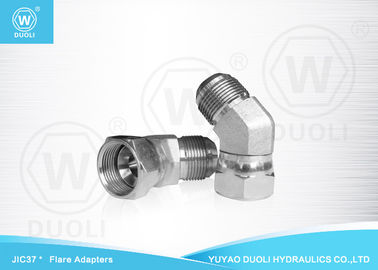 Carbon Steel 45° Elbow JIC Flare Fittings , Bulkhead JIC 37 Degree Hydraulic Fittings