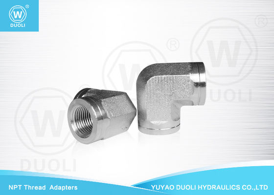 Hydraulic 90° Elbow Female NPT Thread Adapters , Hydraulic Steel Pipe Fittings