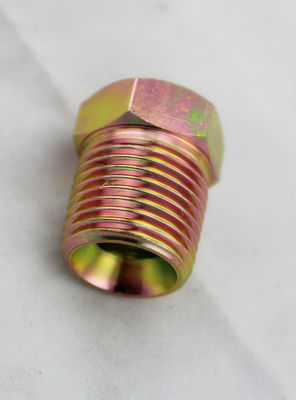 Zinc Plated Yellow Hydraulic NPT Thread Adapters , Hydraulic Couplings And Accessories