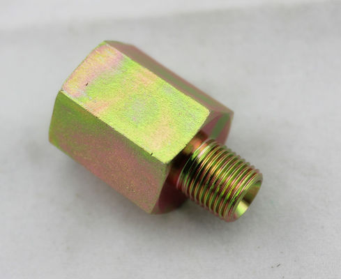 Zinc Plated Yellow Hydraulic NPT Thread Adapters , Hydraulic Tube Compression Fittings